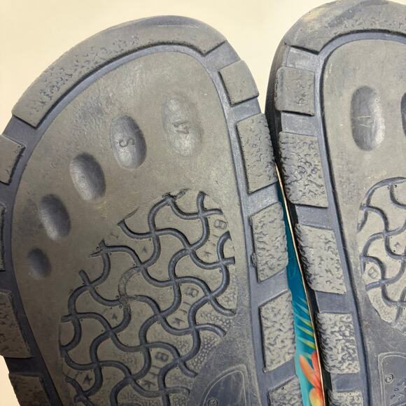 Birkenstock BIRKIS Lagoon Tropical Fish Dolphin Floral Rubber Slides Size 41 - Picture 9 of 9